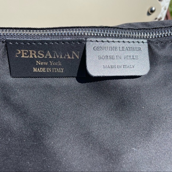 NWT Persaman NY Snake Embossed Leather Handbag Tote With Smaller Bag - Picture 13 of 14